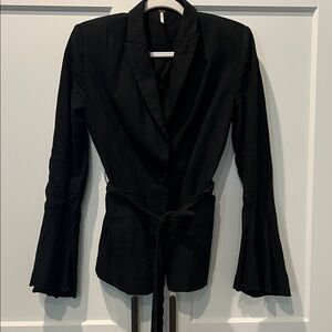 Free People Black Blazer with Flared Sleeves